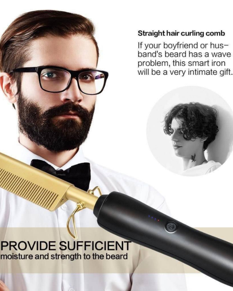 *COPPER HOT HAIR GOLD STRAIGHT COMB AND CURLER...