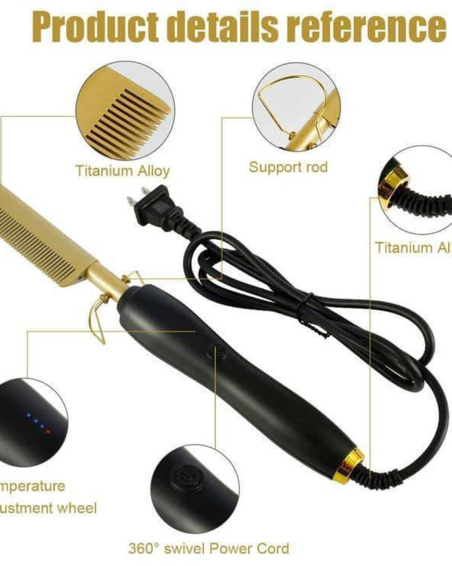 *COPPER HOT HAIR GOLD STRAIGHT COMB AND CURLER...