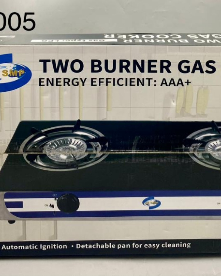 2 FACE BURNER GLASS AUTO IGNITION TABLE GAS COOKER...