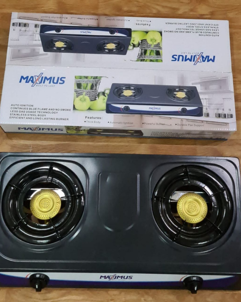 *2 FACE BURNER MAXIMUS NON STICK AUTO IGNITION TABLE GAS COOKER...P