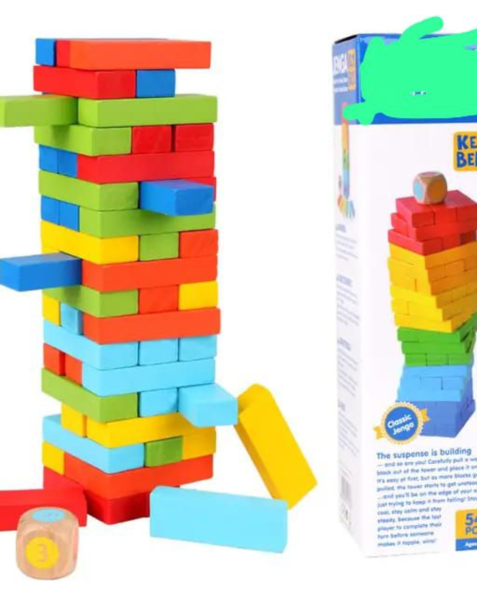*Montessori Tumbling Tower Stackable Wood Building Blocks for eye and hand coordinations for Adults &kids.