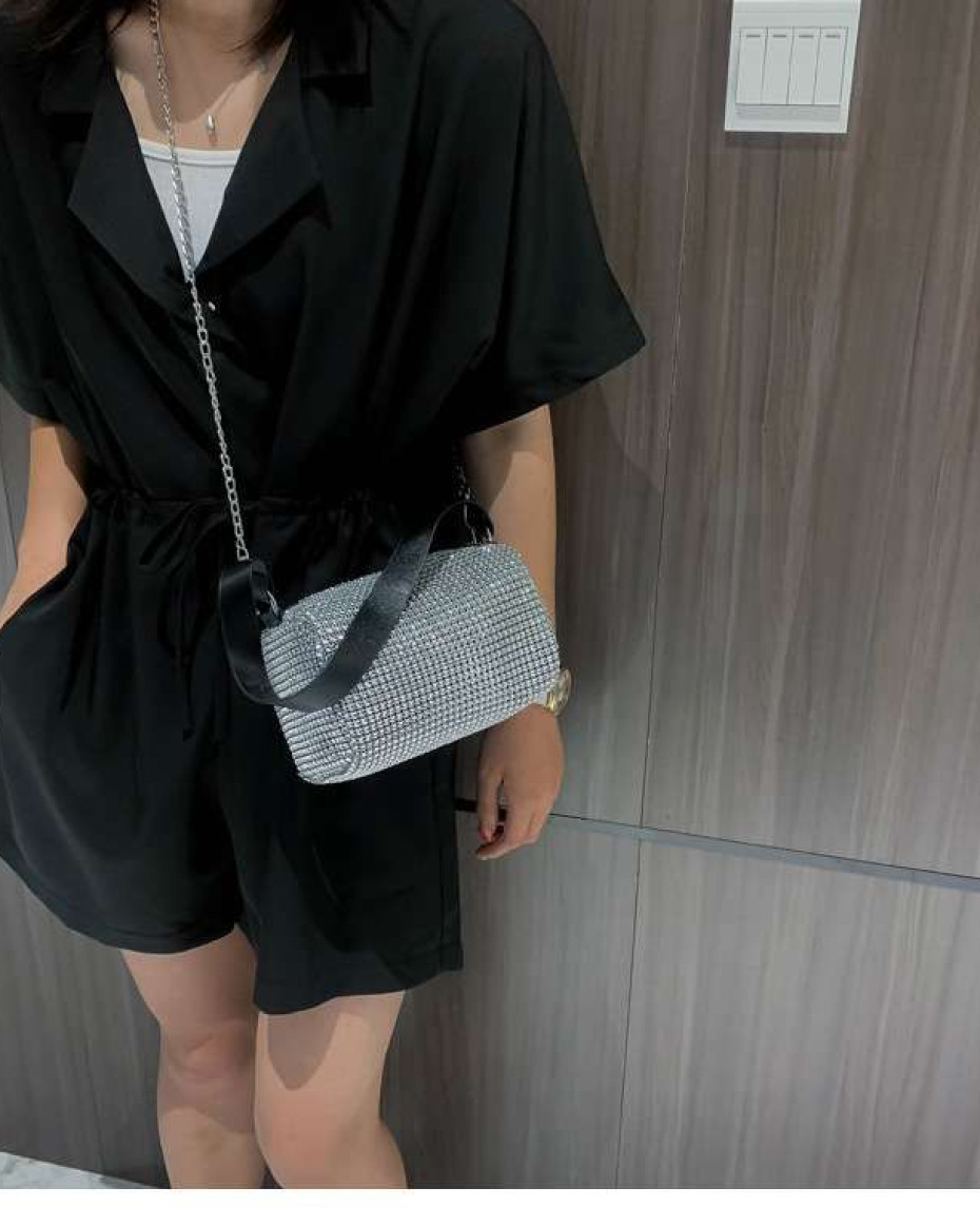 UNIQUE SOFT STONED ARINOLA MINI BAG WITH CHAIN HANDLE