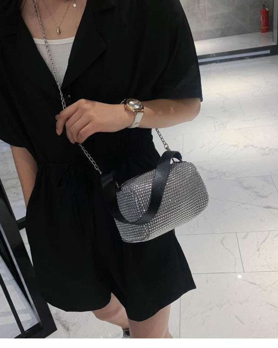 UNIQUE SOFT STONED ARINOLA MINI BAG WITH CHAIN HANDLE