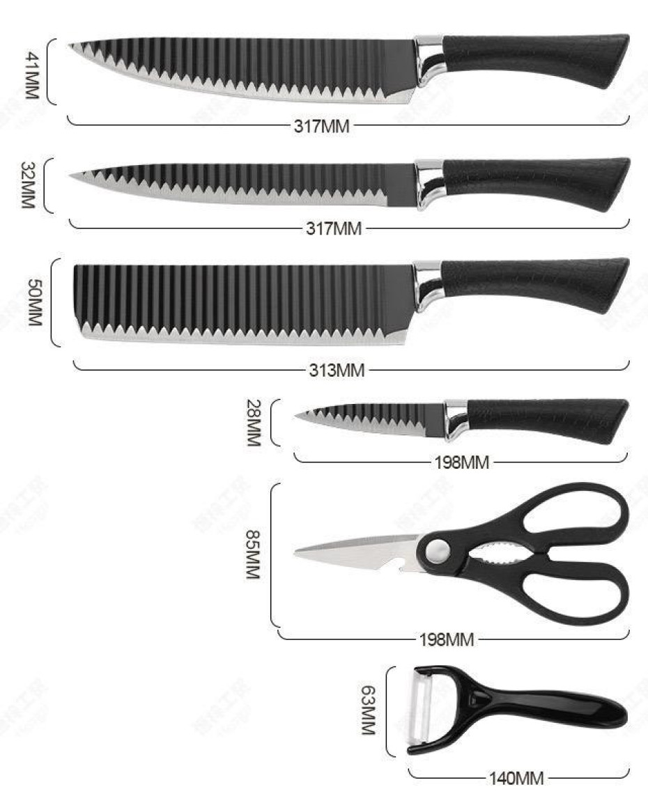 *HIGH QUALITY KITCHEN KNIFE SET PLUS SCISSORS & PEELER