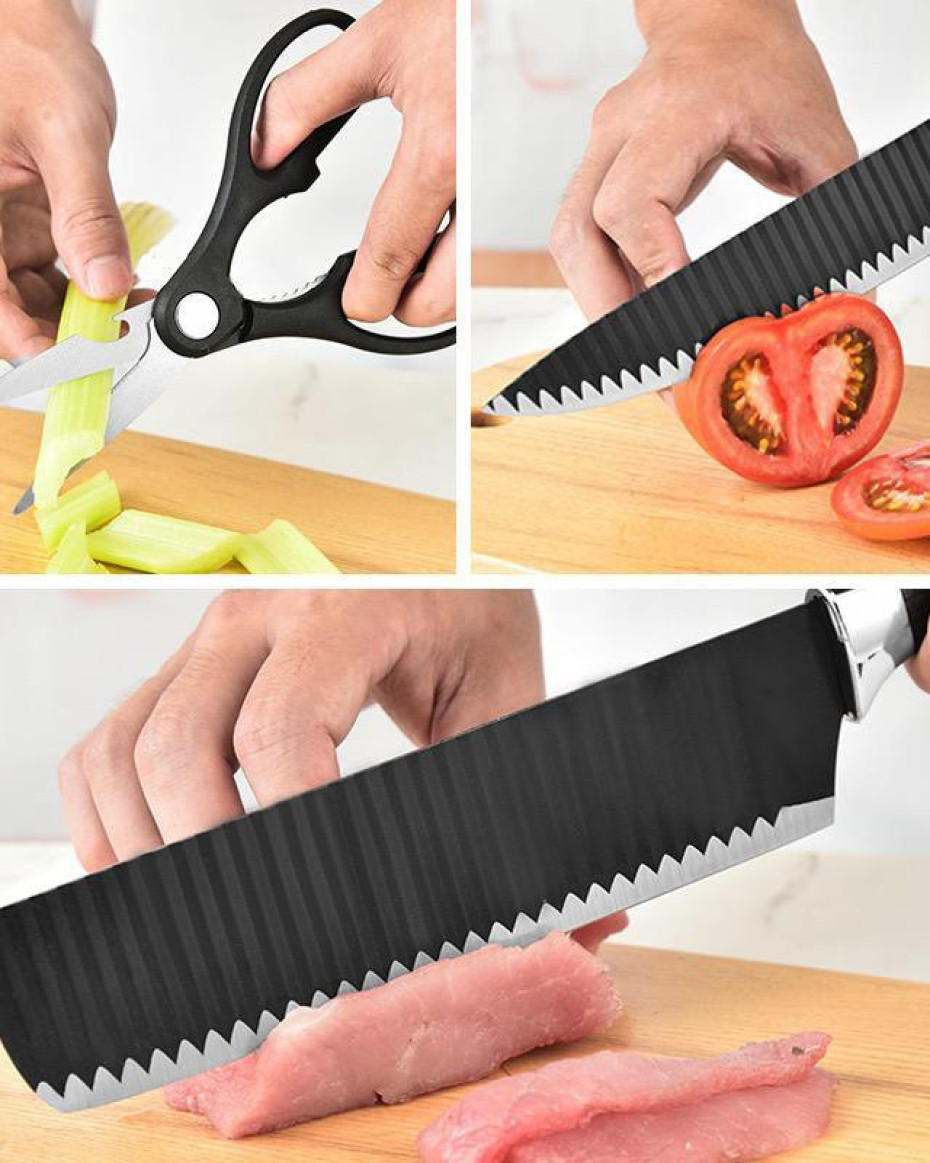 *HIGH QUALITY KITCHEN KNIFE SET PLUS SCISSORS & PEELER