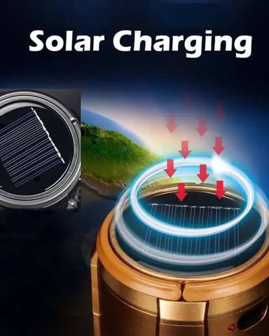 *LED Solar Camping Lights Portable with Fan Solar Charge Rechargeable Night Light Hanging in tents..