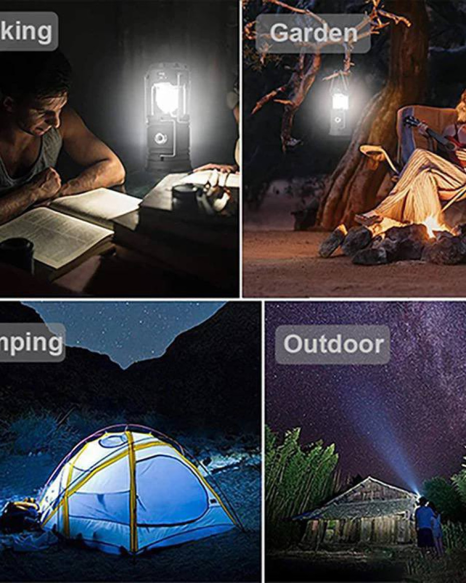 *LED Solar Camping Lights Portable with Fan Solar Charge Rechargeable Night Light Hanging in tents..