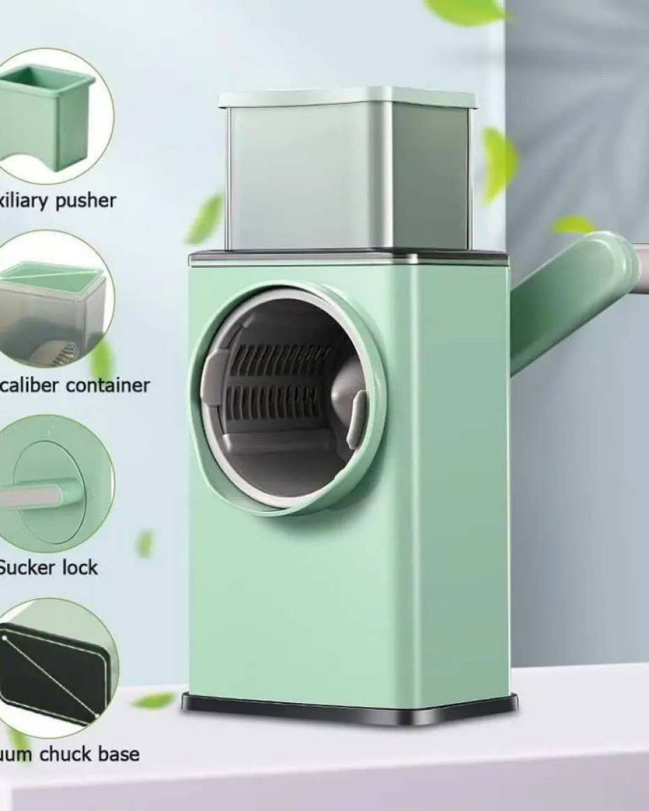 *MULTIPLE BLADE VEGETABLE DRUM GRATER/SHREDDER.