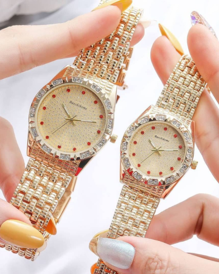 *QUALITY ANNIE &DANNY COUPLE STUDED WRISTWATCH
