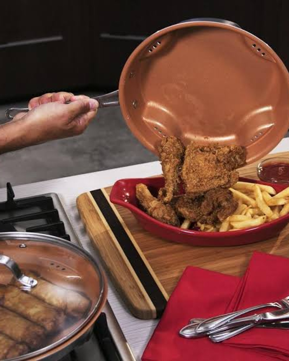 *STEEL AIR FRYPAN FRY WITH LITTLE OR NO OIL…