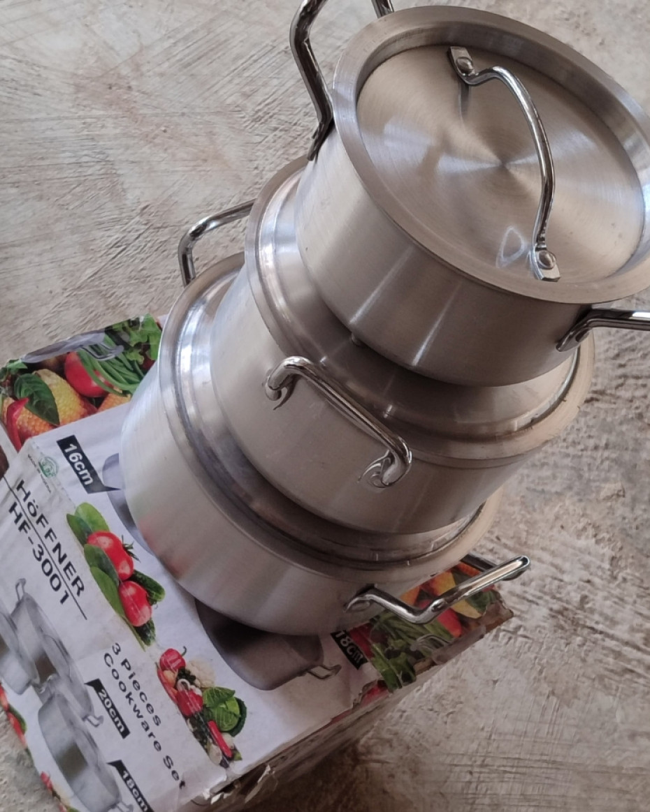 *BEAUTIFUL HF 3PC QUALITY STRONG ALUMINUM POT..