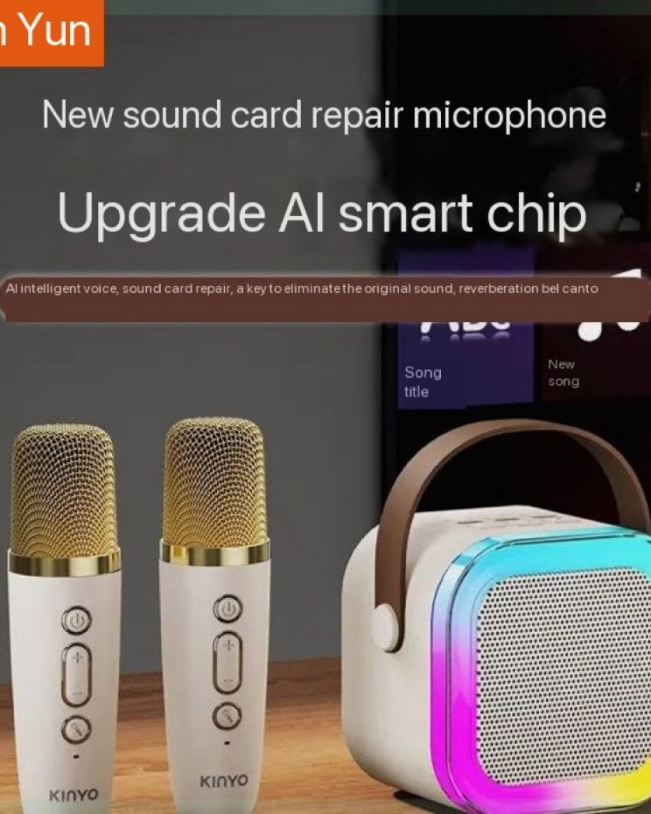 *MINI KARAOKE BLUETOOTH SPEAKER WITH DOUBLE WIRELESS MICROPHONE(COMES WITH 2 MICROPHONE....