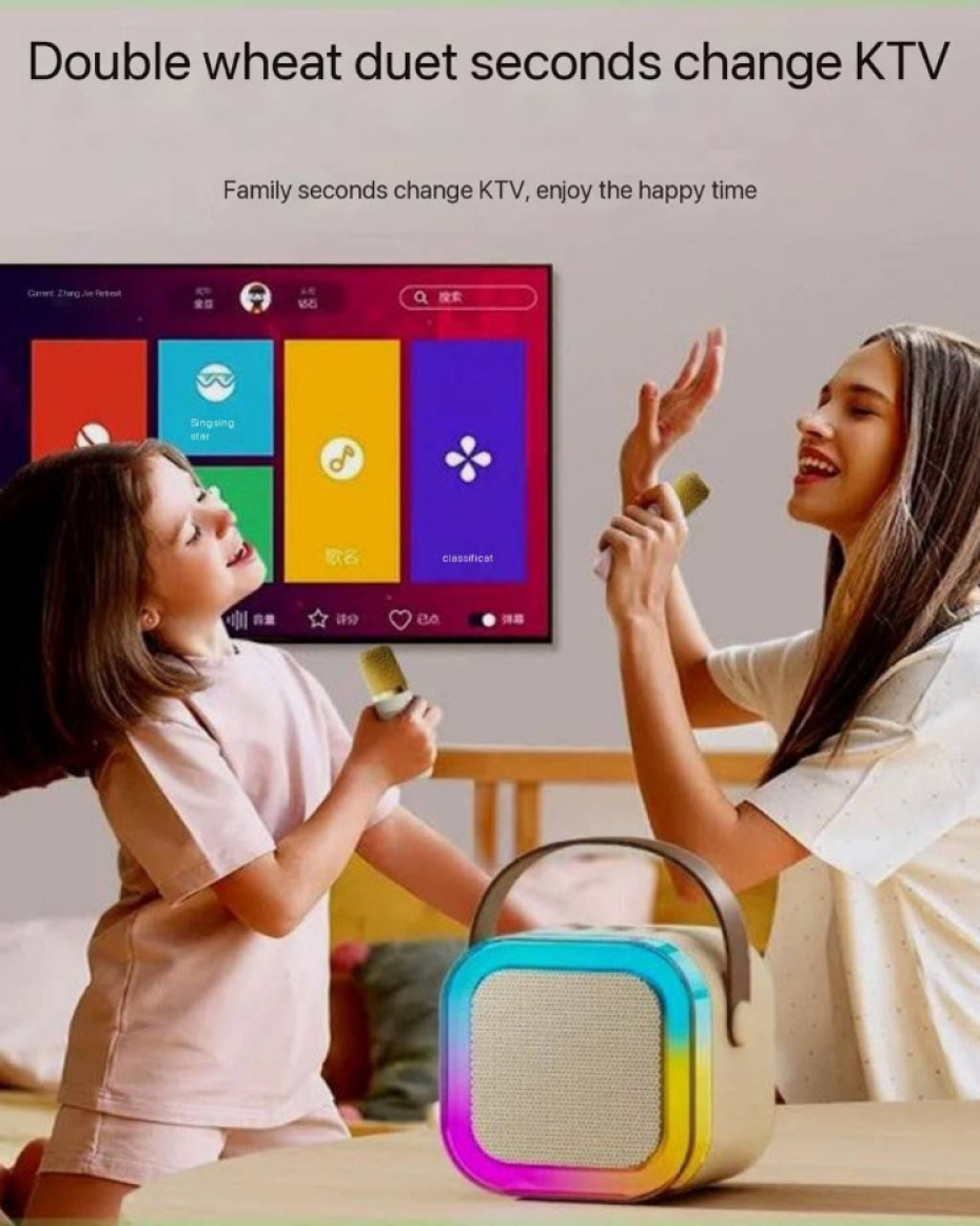 *MINI KARAOKE BLUETOOTH SPEAKER WITH DOUBLE WIRELESS MICROPHONE(COMES WITH 2 MICROPHONE....