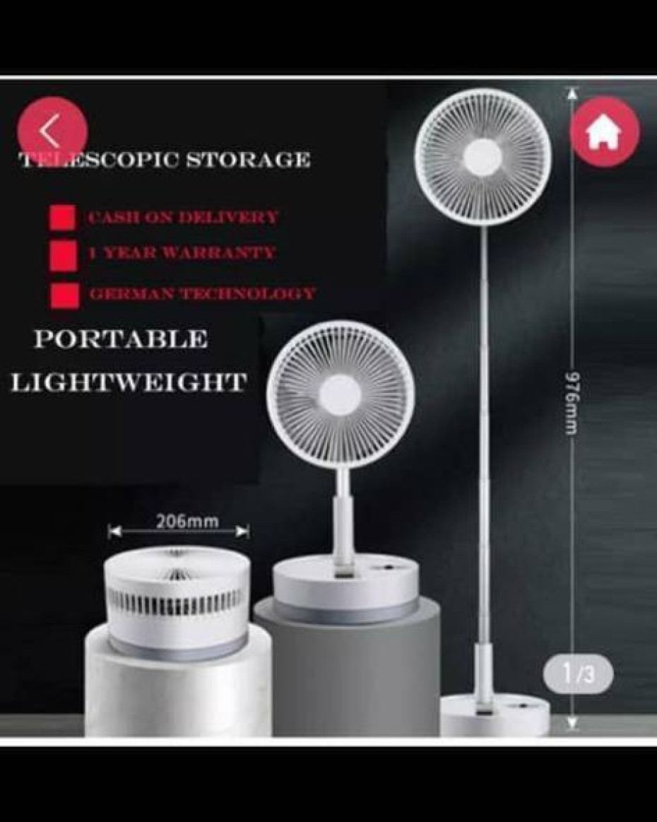 LONG POLE RECHARGEABLE FOLDABLE FAN...