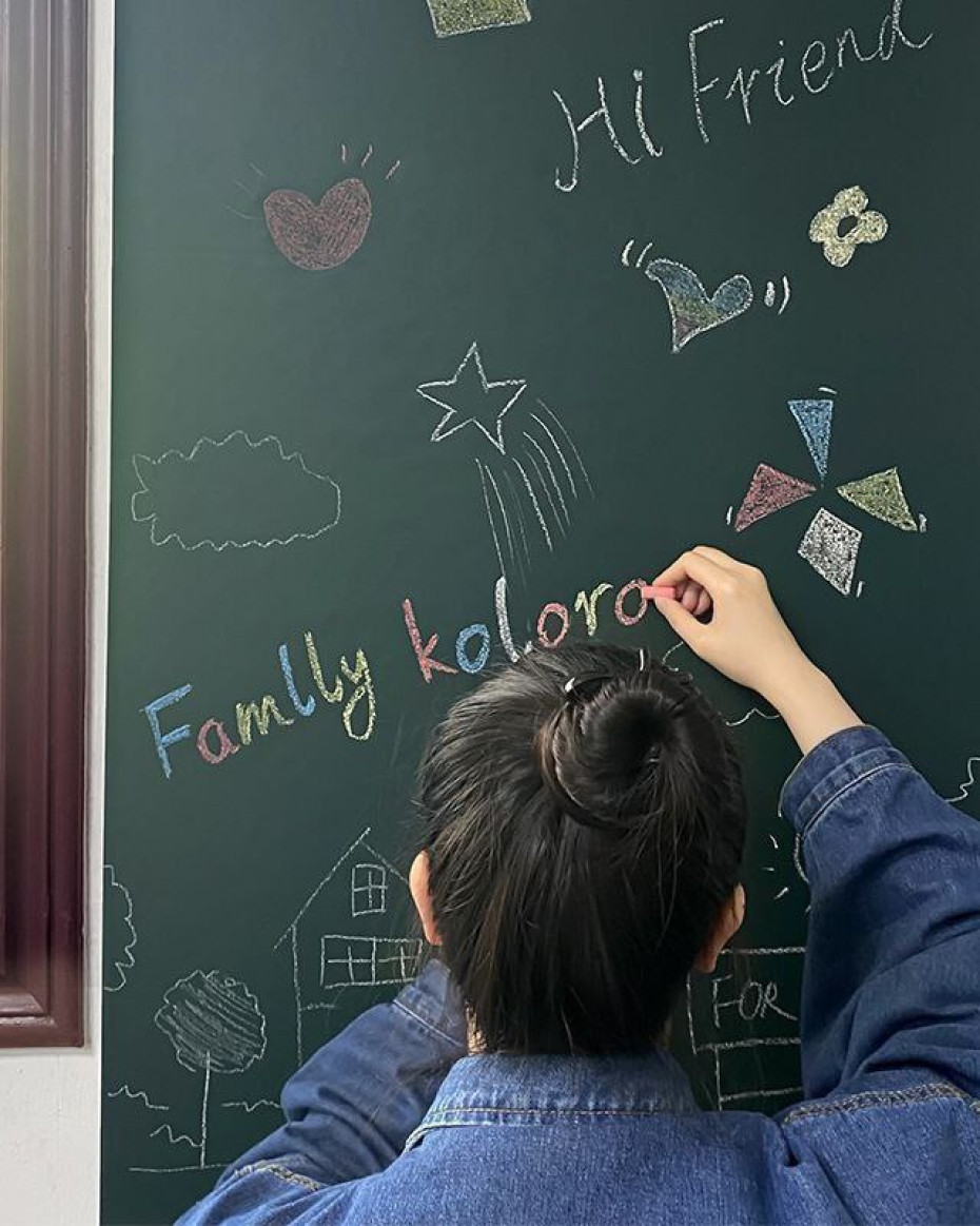 *SELF-ADHESIVE REUSABLE MULTIFUNCTIONAL WALL STICKER PVC CHALKBOARD....BIG SIZE ONLY...