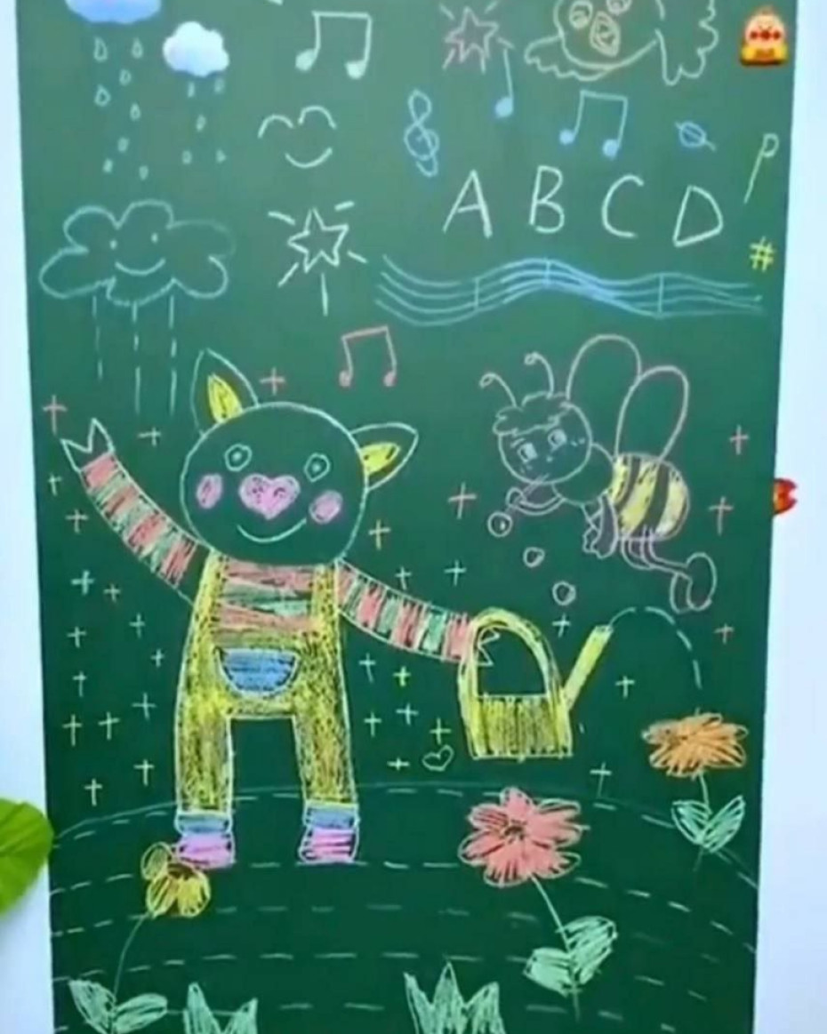 *SELF-ADHESIVE REUSABLE MULTIFUNCTIONAL WALL STICKER PVC CHALKBOARD....BIG SIZE ONLY...